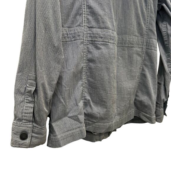 Gap  Seersucker Jacket Blue White Size Medium Hooded - Picture 9 of 14